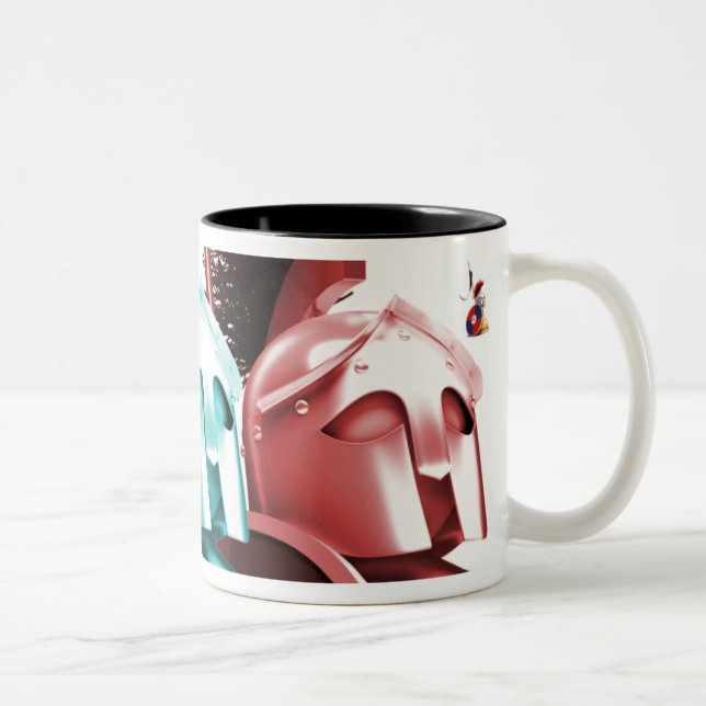 De Café Em Dois Tons Guerreiros do penhor: No.3, caneca (Direita)