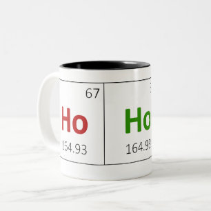 De Café Em Dois Tons Ho Ho Ho caneca da mesa periódica do feriado