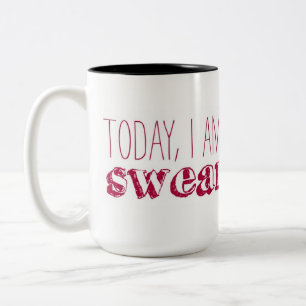 De Café Em Dois Tons "HOJE, EU SOU GRATO PARA JURO caneca das PALAVRAS"