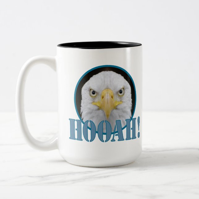 DE CAFÉ EM DOIS TONS HOOAH CANECA DA FORÇA AÉREA (Esquerda)