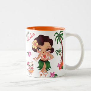 De Café Em Dois Tons Hula Lulu Dancing - caneca