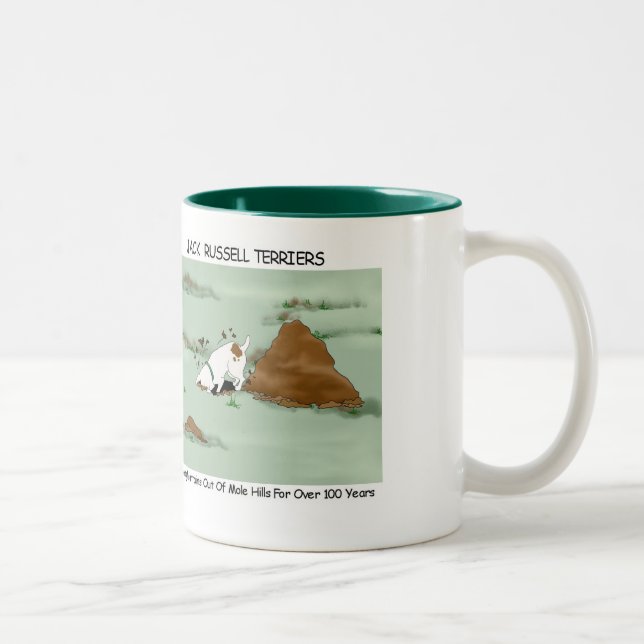 De Café Em Dois Tons Jack Russell Terrier que escava a caneca (Direita)