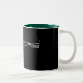 De Café Em Dois Tons James caneca indicada por letras vermelha & preta
