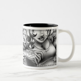 De Café Em Dois Tons Jeanie, caneca monocromática do logotipo