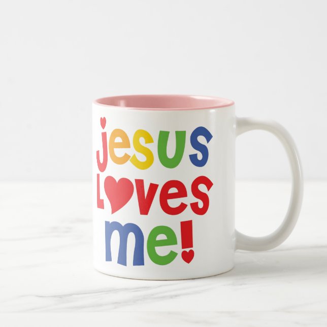 De Café Em Dois Tons Jesus ama-me! caneca (Direita)