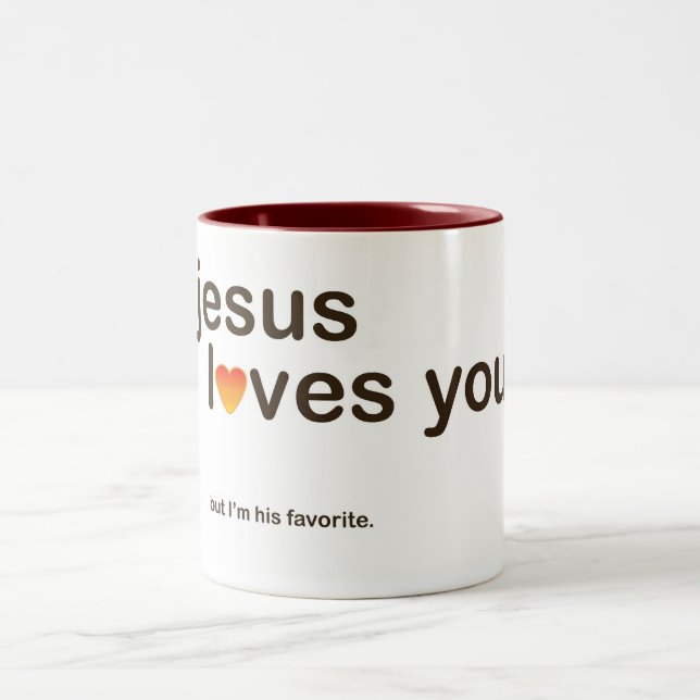 De Café Em Dois Tons Jesus ama-o caneca (Centro)