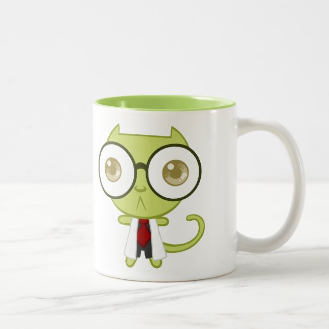 De Café Em Dois Tons Kats com Glassez: Professor Oops Caneca (Direita)