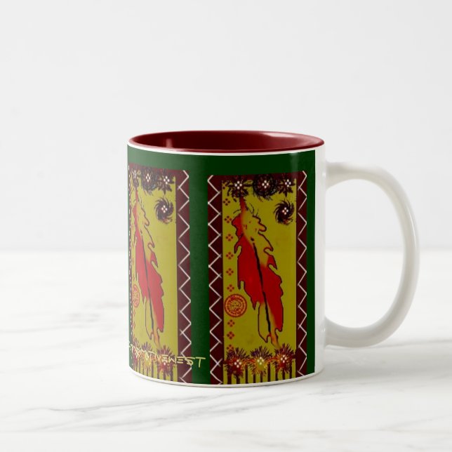 De Café Em Dois Tons Lakhotah uma caneca primitiva e simbólica (Direita)
