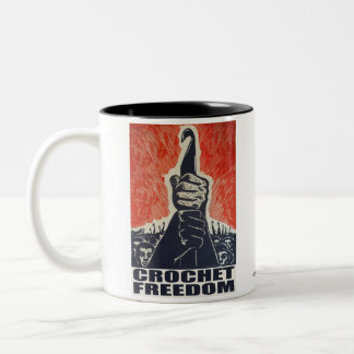 De Café Em Dois Tons Liberdade do Crochet - caneca