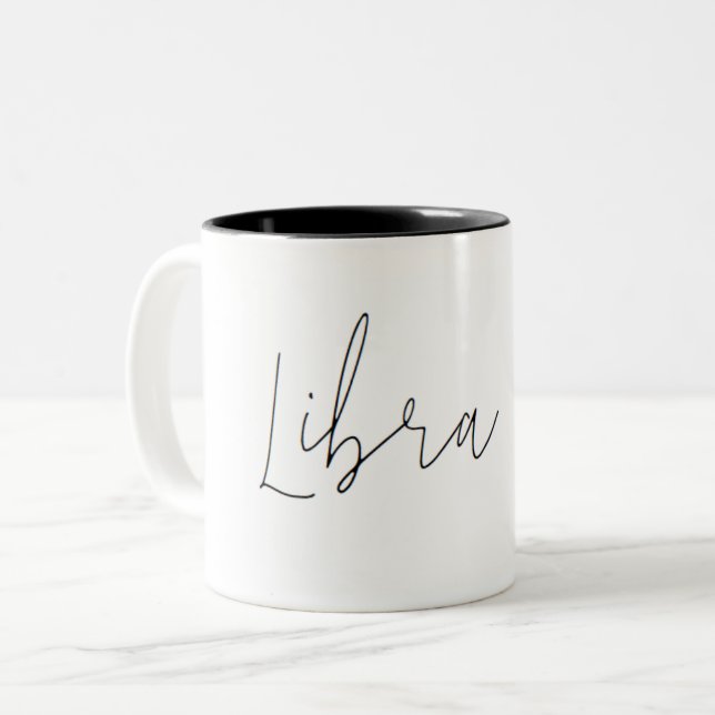 De Café Em Dois Tons Libra Zodiac - Caneca Minimalista (Frente Esquerda)