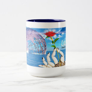 De Café Em Dois Tons LinkSky aumentou, caneca do dois-tom