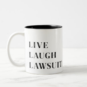 De Café Em Dois Tons Live Laugh Lawcase, Engraçada caneca do Advogado