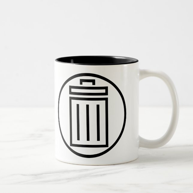 De Café Em Dois Tons Lixo cómico - simples - canhoto - caneca (Direita)