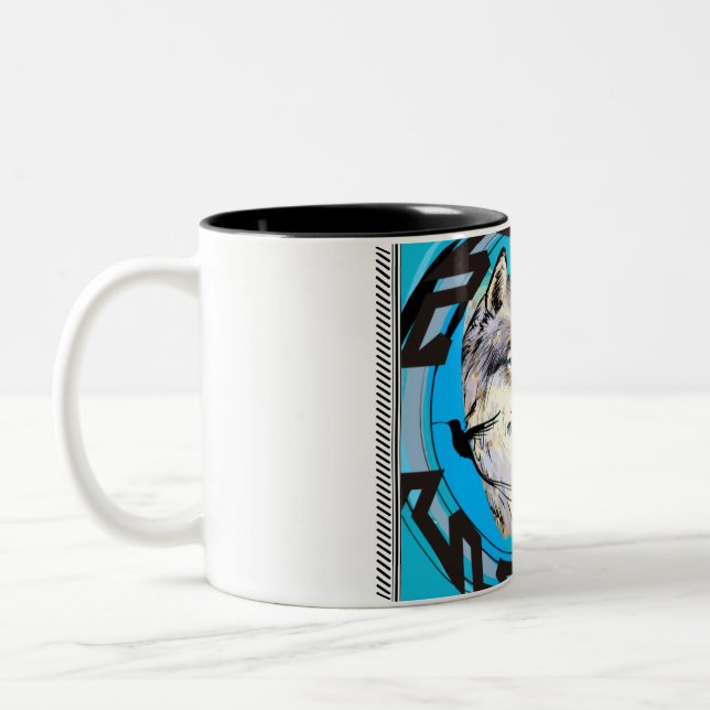 De Café Em Dois Tons lobos encaram a caneca (Esquerda)