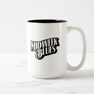 De Café Em Dois Tons Logotipo dos azuis do meio da semana caneca do