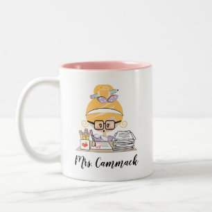 De Café Em Dois Tons Louro personalizado da caneca do professor