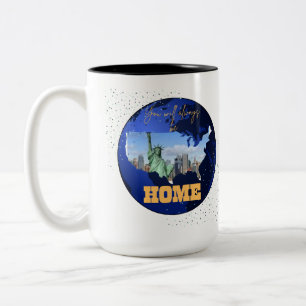 De Café Em Dois Tons Magia na Caneca Mapa do País Personalizado Você Se