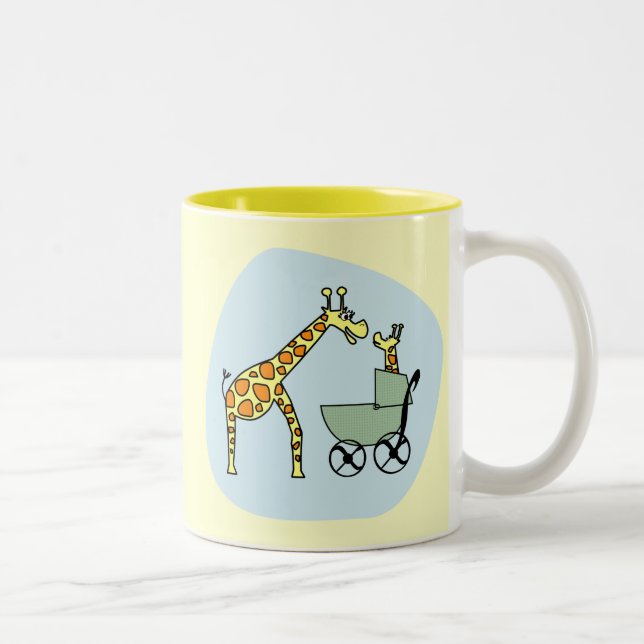 De Café Em Dois Tons Mamã do girafa e caneca do bebê (Direita)