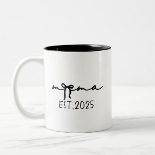 De Café Em Dois Tons Mama Est 2025 , Personalizado, Caneca da Mamãe, Pe