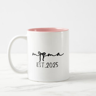 De Café Em Dois Tons Mama Est 2025 , Personalizado, Caneca da Mamãe, Pe