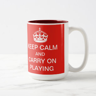De Café Em Dois Tons Mantenha a calma e continue jogar a caneca