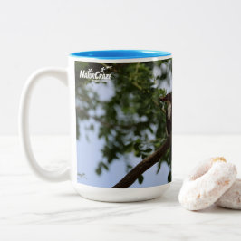 De Café Em Dois Tons Martim-pescador-de-garganta-branca Caneca Azul - P
