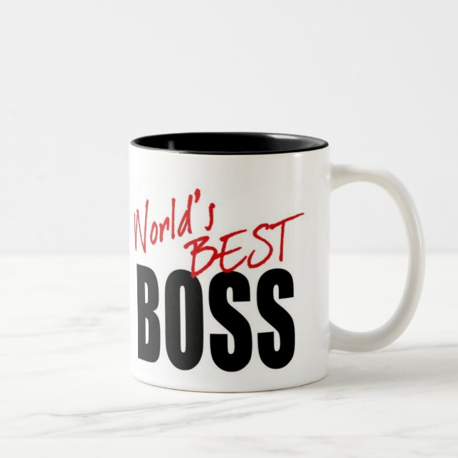 De Café Em Dois Tons MELHOR CHEFE DO MUNDO - caneca (Direita)