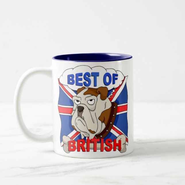De Café Em Dois Tons Melhor da caneca britânica do buldogue dos (Esquerda)
