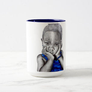 De Café Em Dois Tons Menina azul 2 - caneca