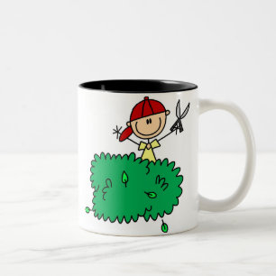 De Café Em Dois Tons Menino que faz a caneca do Yardwork