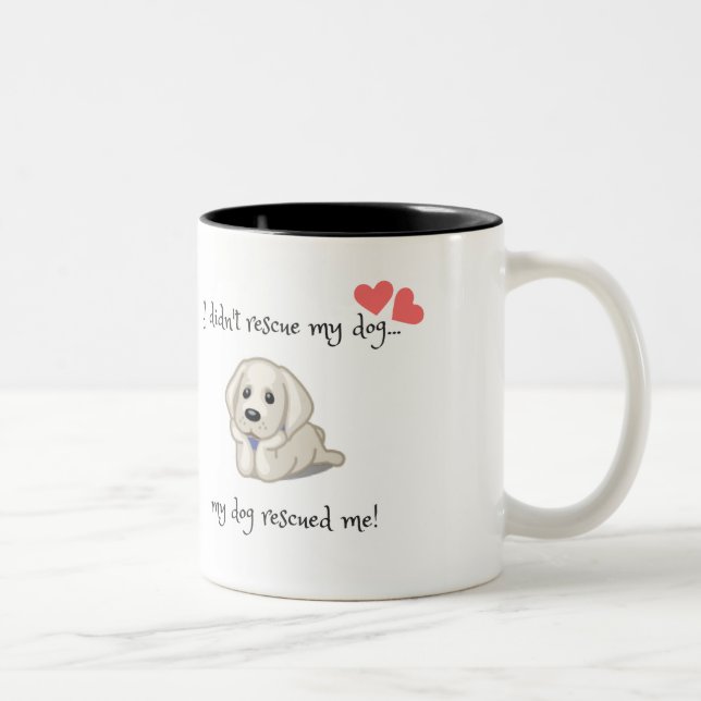 De Café Em Dois Tons Meu cão salvou-me caneca (Direita)