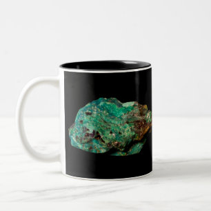 De Café Em Dois Tons Mineral Verde Malachita na caneca preta