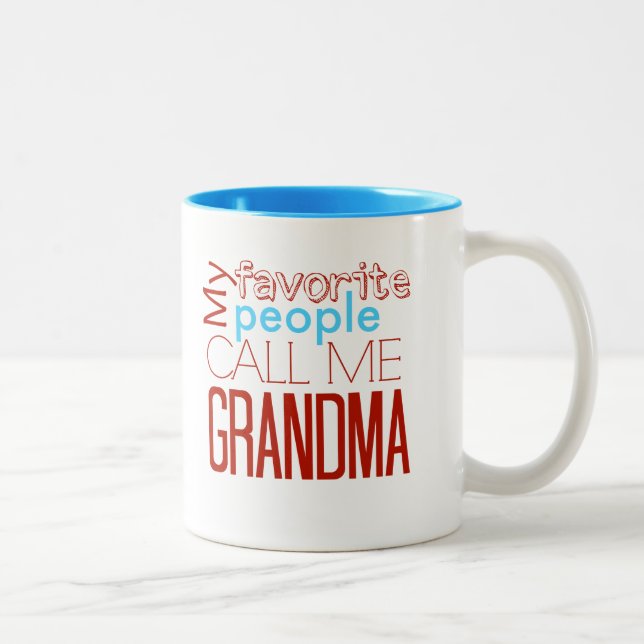 De Café Em Dois Tons Minhas pessoas favoritas da caneca da avó (Direita)