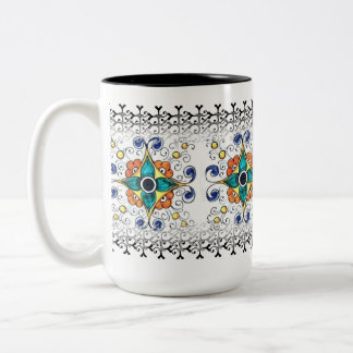 De Café Em Dois Tons Mosaico extravagante da caneca