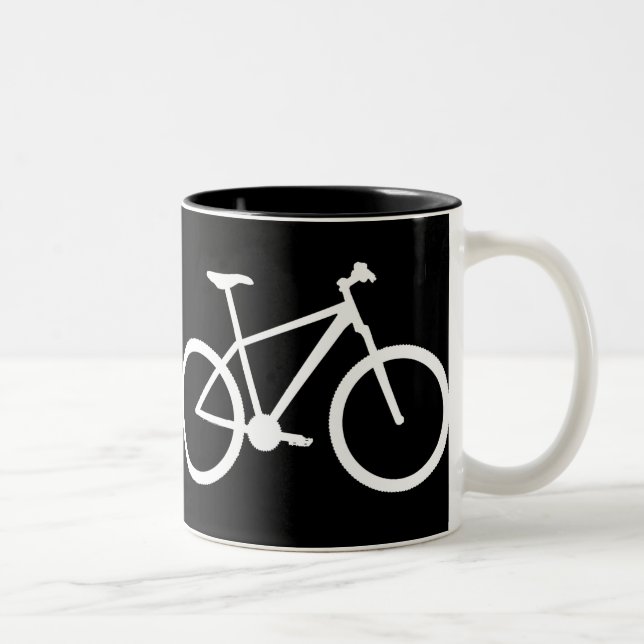 De Café Em Dois Tons Mountain bike branco na caneca preta (Direita)