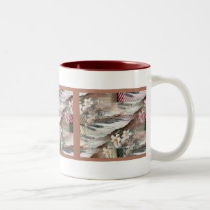 De Café Em Dois Tons Música com caneca das flores