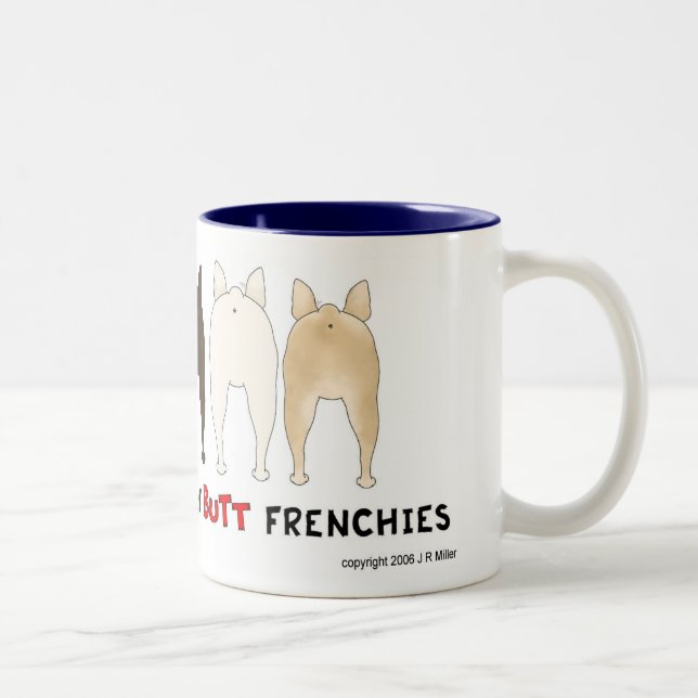 De Café Em Dois Tons Nada termina a caneca dos Frenchies (Direita)