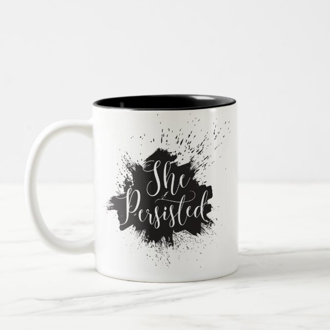 De Café Em Dois Tons Não obstante… Persistiu caneca (Esquerda)