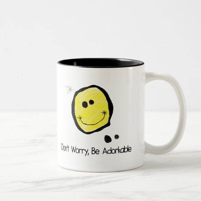 De Café Em Dois Tons Não se preocupe, seja adorável caneca (Direita)