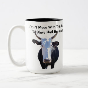 De Café Em Dois Tons Não suje com esta caneca engraçada da vaca da
