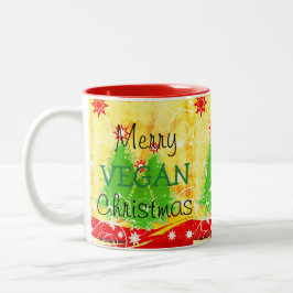 De Café Em Dois Tons Natal alegre do Vegan, caneca do Natal para o