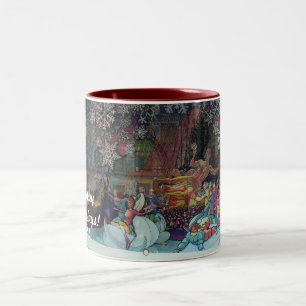 De Café Em Dois Tons Natal na caneca da cidade