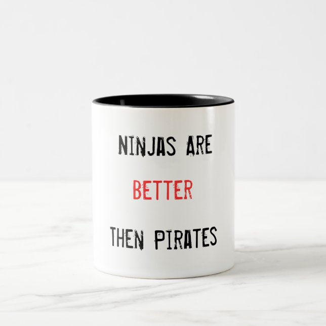 De Café Em Dois Tons Ninjas é melhor pirateia então a caneca (Centro)