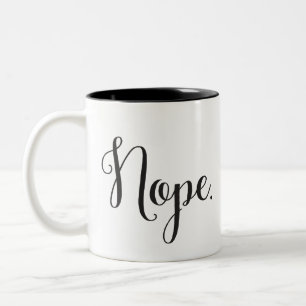 De Café Em Dois Tons Nope. roteiro elegante da caneca  