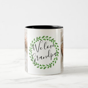 De Café Em Dois Tons Nós Amamos Vovô Caneca Personalizada com Foto