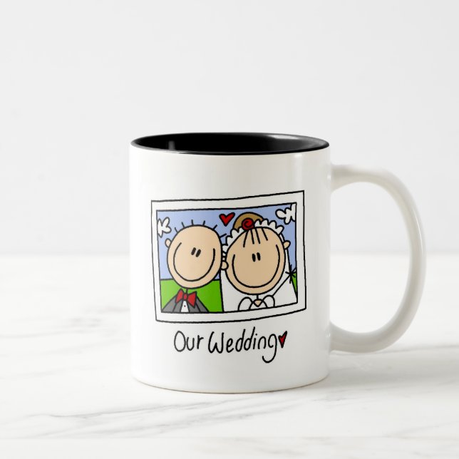 De Café Em Dois Tons Nossa caneca do casamento (Direita)