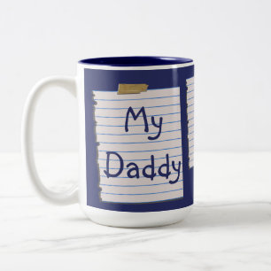 De Café Em Dois Tons Notas do amor para a caneca do pai
