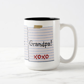 De Café Em Dois Tons Notas do amor para a caneca do vovô
