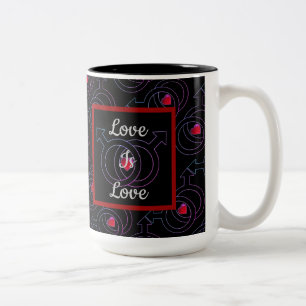 De Café Em Dois Tons O amor personalizado casamento gay é caneca do