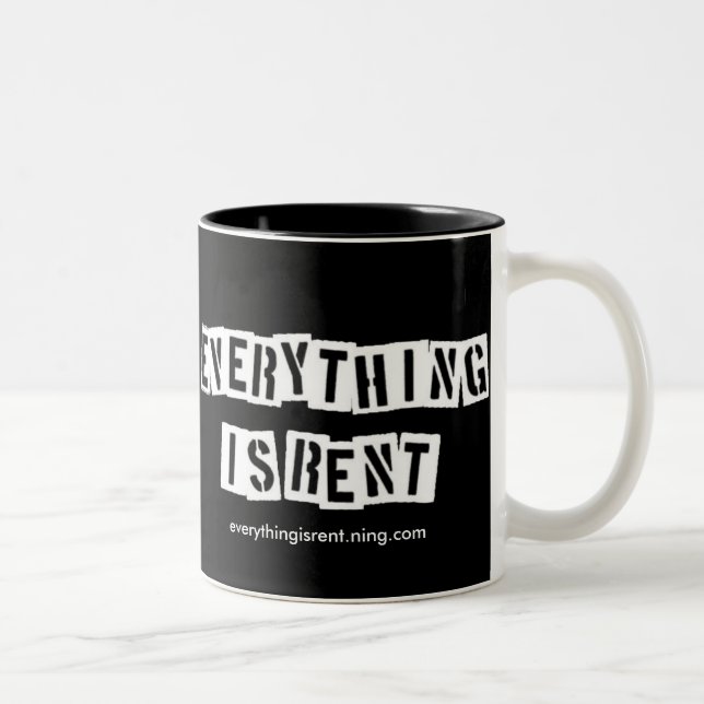 De Café Em Dois Tons O estêncil rotula a caneca (Direita)